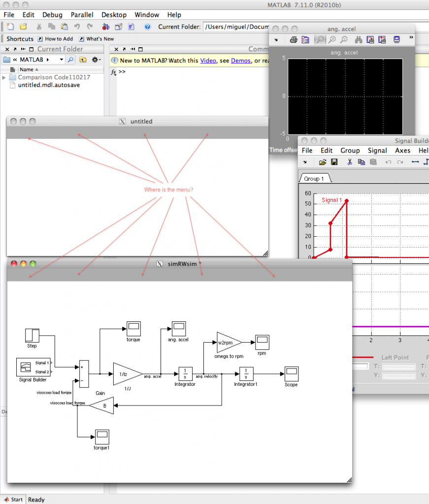 Screen shot simulink matlab 2010b